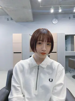 ショート カラー ボブパーマコテ巻き風 パーマNo1深江秀平のヘアスタイル