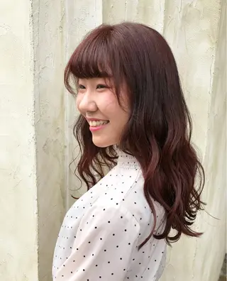 セミロング カラー 岩田 萌那のヘアスタイル