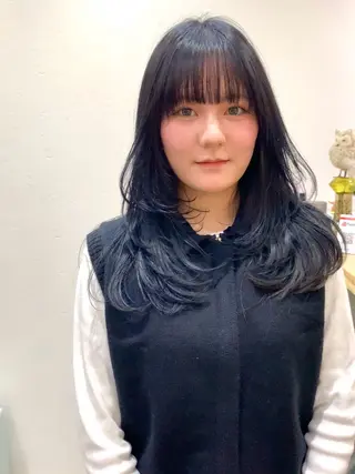 ミディアム カラー ✨コテ巻き風パーマ ✨川合佑哉のヘアスタイル