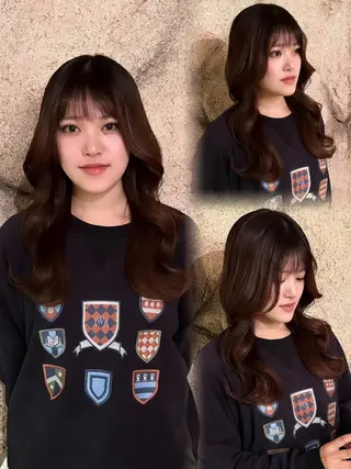 セミロング レイヤーカット/ 艶カラー/YUKAのヘアスタイル