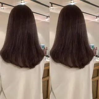 ロング カラー 透明感/オリーブ/ グレージュ/YUKAのヘアスタイル