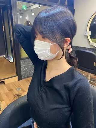 セミロング ヘアアレンジ 大人可愛いレイヤー 大田のヘアスタイル