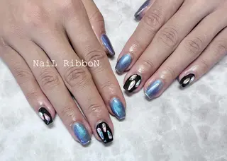 ネイル ネイルリボン 受付スタッフのネイルデザイン
