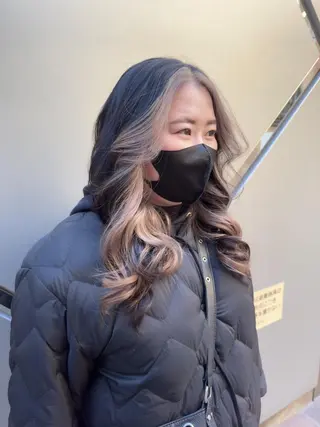 セミロング レイヤー/グレージュ メンズパーマのヘアスタイル