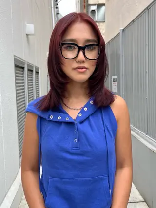 ミディアム カラー レイヤー/ 透明感SHIMAのヘアスタイル