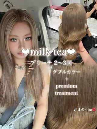 ロング 艶髪ハイトーンカラー 渋谷🎀ririkaのヘアスタイル