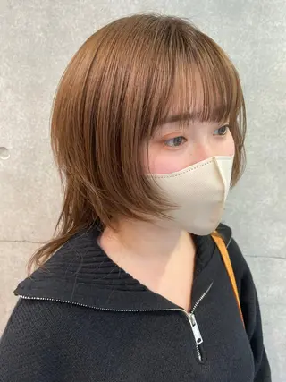 セミロング カラー 韓国レイヤー/透明感 /髪質改善/アジキのヘアスタイル