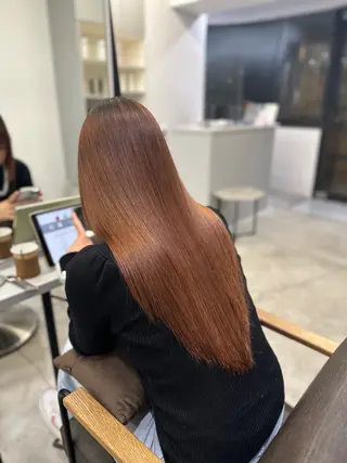 ロング パーマ ハイトーンカラー が絶対可愛い✨泰聖✨のヘアスタイル