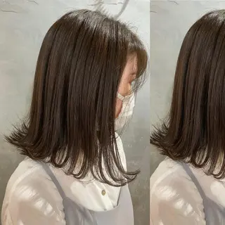 ミディアム カラー ツキノキ ミナのヘアスタイル