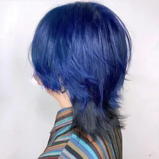 ショート カラー メンズ 熊谷ウルフ・レイヤー あゆむのヘアスタイル