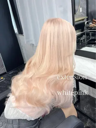 ロング カラー エクステ🩵ブリーチ 韓国ヘア🩵KAEのヘアスタイル
