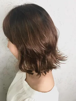 ミディアム カラー パーマ ヘアアレンジ 韓国ヘア✨グレージュ カラーasamiのヘアスタイル
