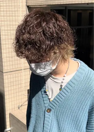 パーマ メンズ 曲がる縮毛矯正 LIBER 　岩名のヘアスタイル