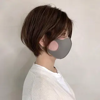 ショート カラー 京都大人女性ショート 徒歩1分/秋山のヘアスタイル