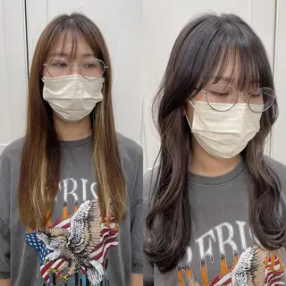 セミロング カラー ハットリ /北習志野のヘアスタイル