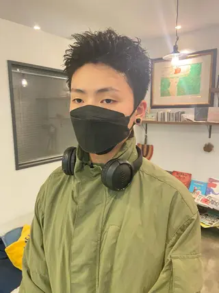 ショート パーマ メンズ sola方南町所属・原一真/ 外国人ショートヘアのヘアスタイル