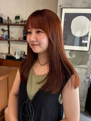 セミロング カラー 永田 愛莉のヘアスタイル