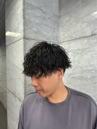 ショート パーマ メンズ メンズ/パーマ/ 京都駅/井上光のヘアスタイル