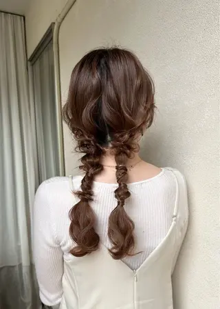 セミロング ヘアアレンジ hair make applause.所属・小賀 栞奈のヘアスタイル