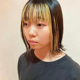 ミディアム パーマ/透明感カラー 小松のヘアスタイル