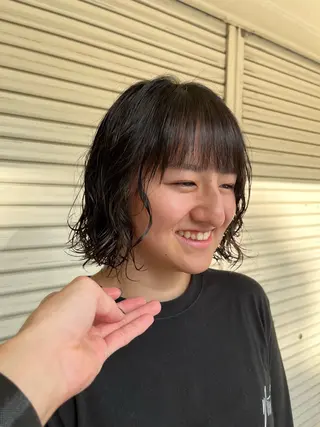 ミディアム パーマ mulum所属・ボブパーマ/ ウルフパーマ原科🪴のヘアスタイル