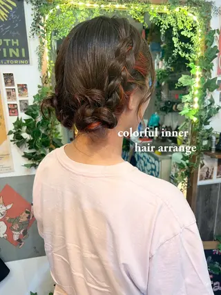 セミロング カラー ヘアアレンジ カラーパティシエ facce🌼ikoのヘアスタイル