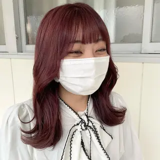 セミロング カラー ヘアアレンジ maoブリーチ無し 似合わせカラーのヘアスタイル