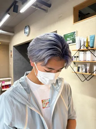 ショート カラー メンズ SUONO所属・ブリーチムラ修正 /ハイトーン/青砥大のヘアスタイル