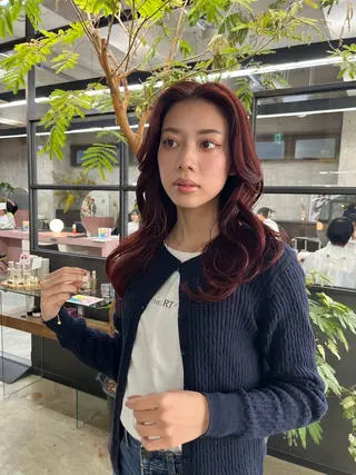 セミロング パーマ/オリーブ/ 酸性ストレート/ゆなのヘアスタイル