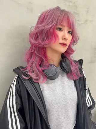 セミロング 渋谷/プルエクステ/ ハイトーン/みきとのヘアスタイル