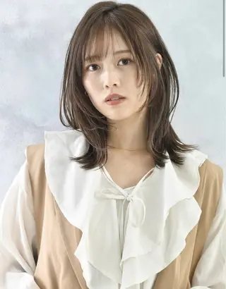 ミディアム カラー ✂️ブリーチ／メンズ /レイヤー/ツチワタのヘアスタイル