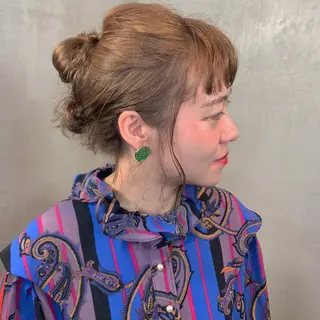 ミディアム カラー ヘアアレンジ アンニュイヘア🪽 ayumiのヘアスタイル
