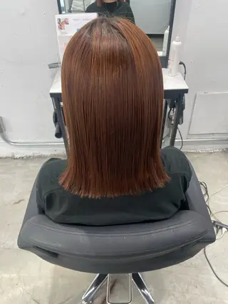 ミディアム レイヤーカット/ 縮毛矯正/ミサキ💐のヘアスタイル