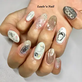 ロング カラー ネイル マツエク・マツパ 福田 加奈のネイルデザイン