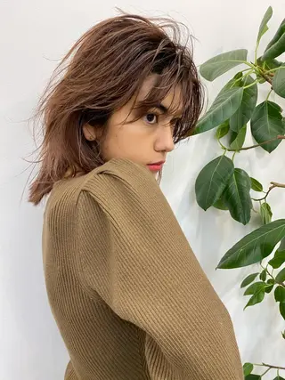 ミディアム カラー ヘアアレンジ bob/ aoiのヘアスタイル