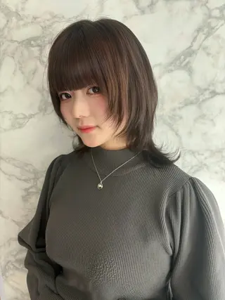 ミディアム 🍒しの🍒 透明感カラー/カットのヘアスタイル