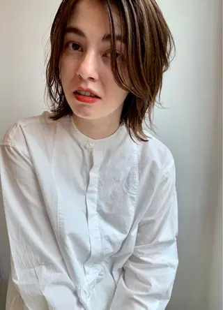 ミディアム カラー パーマ CEINE【セーヌ】 三軒茶屋のヘアスタイル