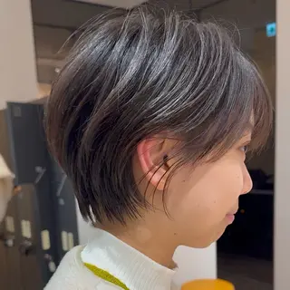 ショート お悩み改善ボブ 顔まわりカット/こうのヘアスタイル