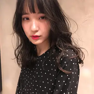 セミロング 柔らかブラウン/顔周 りレイヤー♡ユウシのヘアスタイル