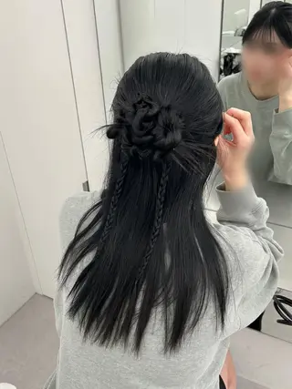 ロング 韓国ヘア/顔周り ヘアセット/加藤優里のヘアスタイル