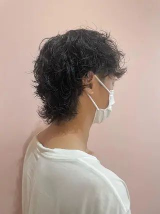 パーマ メンズ レイヤーカット/ ハイトーンchimiのヘアスタイル