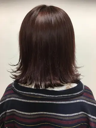 ミディアム カラー 髪質改善/縮毛矯正 /ブリーチ矯正/岡部のヘアスタイル