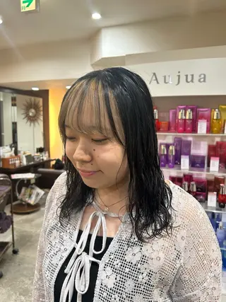 ミディアム カラー パーマ 坂本奈都美 🎀のヘアスタイル