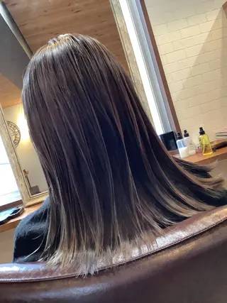 セミロング カラー 稲田 全将のヘアスタイル