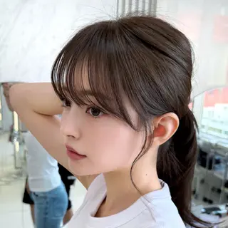 セミロング 似合わせレイヤー/ 透明感カラーのヘアスタイル