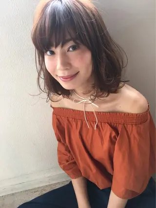 ミディアム パーマ 鎌倉 彩のヘアスタイル