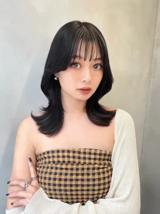 ミディアム カラー 美髪矯正 ブリーチな しダブル🍒❤ゆうきのヘアスタイル