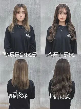 ロング カラー ヘアアレンジ LIP 大阪本店 エクステ 堀谷和孝のヘアスタイル