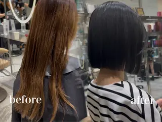 ミディアム カラー Lond roseのヘアスタイル