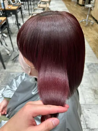 ミディアム カラー パーマ 新宿✨顔周りカット 韓国ヘア/坂本亜裟海のヘアスタイル